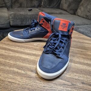 Supra Men's Blue and Red High-Top Sneakers